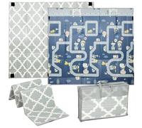 AIYAPLAY Tapis de Jeu pour Bébé Pliable Trafic et Diamants 202x180,5x1cm