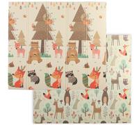 AIYAPLAY Tapis de jeu pour enfant bebe, tapis d'éveil bébé pliable épais réversible en mousse, 196 x 176 x 1,5 cm, multicolore