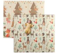 AIYAPLAY Tapis pour enfants 0-6 ans 3.45㎡ Forest-themed avec surface imperméable, XPE Crawling Carpet, 196x176x1.5 cm, Multicolor