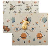 AIYAPLAY Tapis pour enfants 0-6 ans 3.45㎡ Space-themed with Waterproof Surface, XPE Crawling Carpet, 196x176x1.5 cm, Multicolour