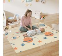 AIYAPLAY Tapis pour Enfants 0-6 Ans sur le Thème de l'Espace avec Surface Imperméable en XPE Multicolore, 196x176x1,5 cm