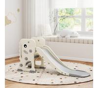 AIYAPLAY Toboggan Infantil avec Design de Dinosaure Panier et Escalier pour Enfants de 2-5 ans pour l'Intérieur 146x52x65 cm Crème