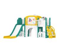 AIYAPLAY Toboggan pour Enfant 7 en 1 avec Panier de Basket 1-3 Ans Jaune