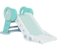 AIYAPLAY Toboggan pour enfants, Toboggan pliable pour jeunes enfants, Toboggan pour enfants de 1,5 à 3 ans, Toboggan de jardin pour l'intérieur, l'extérieur, vert, blanc, 120 x 53 x 53 cm