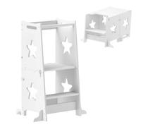 AIYAPLAY Tour d'observation Enfant Tour d'apprentissage Enfant Structure trapézoïdale Design 2 en 1 pour Enfant 3-6 Ans Blanc