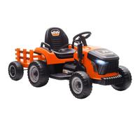 AIYAPLAY Tracteur Électrique Enfants avec Remorque Amovible 6 Pneus Orange