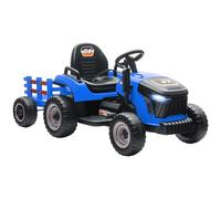 AIYAPLAY Tracteur électrique Enfants avec remorque Amovible, Voiture électrique Enfants à 6 pneus avec télécommande 2,4G, lumière LED, Musique, klaxon, 3 Vitesses et démarrage Lent, 3 à 8 Ans, Bleu
