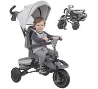 AIYAPLAY Tricycle Bébé Évolutif 6 en 1 Pliable Siège Pivotant 360° Gris