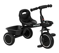 AIYAPLAY Tricycle évolutif enfant – Siège réglable, 2 paniers, ceinture – 2–5 ans Noir