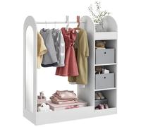 AIYAPLAY Tringle à vêtements pour enfants avec étagère de rangement, boîtes, miroir, armoire pour chambre à coucher, chambre d'enfant, crèche, blanc