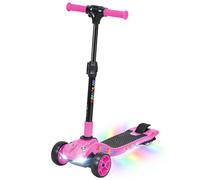 AIYAPLAY Trottinette électrique pour enfants 6+ ans, pliable 3 roues démarrage zéro, vitesse maximale 8 km/h 64 x 29 x 83 cm rose