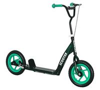 AIYAPLAY Trottinette Enfant patinette Scooter Enfant de 6 à 12 Ans Grandes Roues Ø30 cm Hauteur réglable Frein arrière béquille Vert
