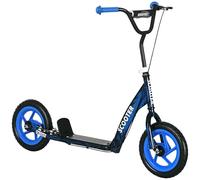 AIYAPLAY Trottinette Enfant patinette Scooter Enfant de 6 à 12 Ans Grandes Roues Ø30 cm Hauteur réglable Frein arrière béquille Bleu