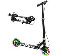 AIYAPLAY Trottinette Enfants 3 à 8 Ans, Trottinette Pliable à 2 Roues LED Roues Lumineuses, 4 réglages en Hauteur, Plateau antidérapant, Frein Double, Scooter patinette pour Filles et garçons, Noir