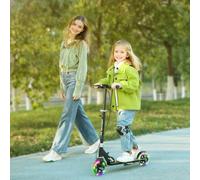 AIYAPLAY Trottinette enfants 3 à 8 ans, trottinette pliable à 2 roues LED roues lumineuses, 4 réglages en hauteur, noir