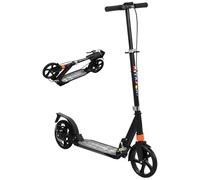 AIYAPLAY Trottinette Enfants, Trottinette Pliable à 2 Roues, Guidon à 4 réglages en Hauteur, Scooter avec Plateau antidérapant, Frein, patinette pour Filles et garçons 6 à 12 Ans, Noir