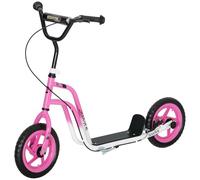 AIYAPLAY Trottinette pour enfant avec guidon réglable, grandes roues et frein à main, 30,5 cm, pour garçons et filles de 5 à 12 ans, rose