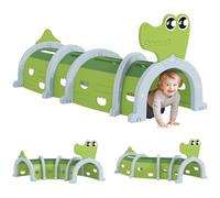 AIYAPLAY Tunnel de jeu pour enfant pour l'Intérieur et le jardin en forme de crocodile, modulable, tunnel de jeu pour enfants, pour enfants de 3 à 6 ans ramper et grimper, intérieur et extérieur, vert