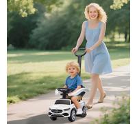 AIYAPLAY Voiture à Enfourcher pour Enfants 1-3 ans convertible en Poussette avec Licence Mercedes, 91x40x83 cm, Blanc