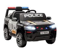 AIYAPLAY Voiture de Police Electrique pour Enfants 3-5 ans avec Sirène et Lumières LED, 12V 3-5 km/h Voiture Electrique pour Enfants avec 2 Moteurs, Suspension, Télécommande, USB, Bluetooth, Musique