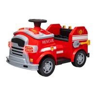 AIYAPLAY Voiture de pompiers électrique pour enfants, max. 3 km/h, sirène, feux bleus, outils, pour les enfants de 3 à 5 ans