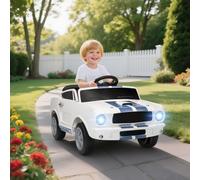 AIYAPLAY Voiture électrique 12V sous licence Ford Shelby GT 350 véhicule électrique télécommande télécommande 2,4G 3-6 ans blanc