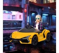 AIYAPLAY Voiture électrique 12V sous licence Lamborghini Revue véhicule électrique télécommande vitesse 3-5 km/h 3-5 ans jaune