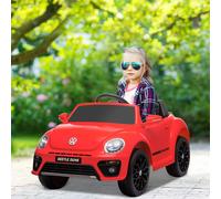 AIYAPLAY Voiture électrique 12V sous Licence Volkswagen Beetle avec télécommande, vitesse 3-5 km/h, 3 à 5 ans, rouge