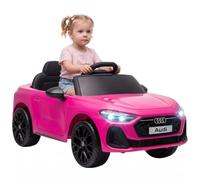 AIYAPLAY Voiture électrique Enfant 12 V Audi A5L sous Licence avec télécommande, 2 Moteurs, Suspension 4 Roues, 2 Portes verrouillables, démarrage progressif, LED, Musique, USB, Rose, 3-6 Ans