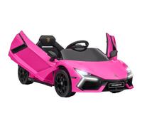 AIYAPLAY Voiture électrique Enfant 12V Lamborghini, Portes Papillon Rose | Télécommande 2.4G, véhicule électrique, lumière LED, port USB/MP3, roues à suspension, 3-5 km/h, pour enfants 3-5 ans.