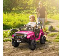 AIYAPLAY Voiture électrique enfant 4x4 télécommande 2,4Ghz, 2 moteurs 12 V, vitesse réglable, musique, klaxon, lumières LED, noir