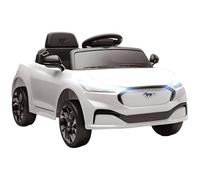 AIYAPLAY Voiture électrique Enfant Ford Mustang Mach-E sous Licence Officielle, 12 V, télécommande 2,4 G, 2 Moteurs 25 W, véhicule avec démarrage progressif, phares LED, Musique et Port USB, Blanc