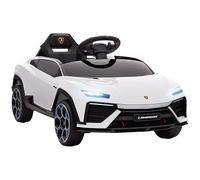 AIYAPLAY Voiture électrique Enfant Lamborghini, 12V avec télécommande 2,4G et 2 Moteurs, Vitesse Max. 4 km/h, véhicule électrique avec phares LED, MP3 et klaxon, Blanc