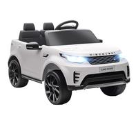 AIYAPLAY Voiture électrique Enfant Land Rover Discovery sous Licence Officielle, 12 V, télécommande 2,4 G, 2 Moteurs, véhicule avec démarrage progressif, Port USB, Musique, phares LED, klaxon, Blanc
