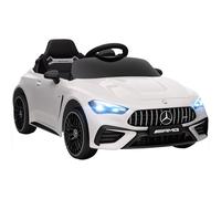 AIYAPLAY Voiture électrique enfant Mercedes AMG CLE 53 12V - 2 moteurs, télécommande parentale 2,4G, véhicule électrique avec portes ouvrantes, phares LED, lecteur MP3, cadeau garçons et filles, blanc