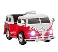 Voiture Électrique Enfant Volkswagen Combi T1 - 2 Moteurs 12v - Lecteur Mp3 Phares Led Klaxon Blanc Rouge