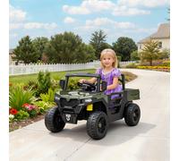 AIYAPLAY Voiture Électrique Enfants 12V avec Télécommande, Suspensions, Coffre et Musique, Âge 3-8 Ans, Vert