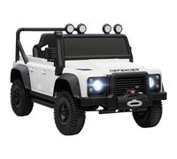 AIYAPLAY Voiture électrique enfants Land Rover Defender 110 SVX, buggy électrique enfant 12V, télécommande 2,4G, 2 moteurs, 3 vitesses, 4 roues à suspension, musique lumières et klaxon, 3-5 ans, blanc