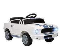AIYAPLAY Voiture électrique Enfants sous Licence Ford Shelby GT 350, véhicule électrique 12V avec télécommande 2,4G, phares, Musique, klaxon, pour Enfants 3 à 6 Ans, Blanc