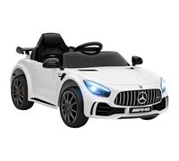 AIYAPLAY Voiture électrique Enfants sous Licence Mercedes-Benz AMG GTR, 12V, télécommande 2,4G, Max. 5 km/h, véhicule électrique Enfant, phares, klaxon et MP3, Blanc