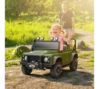 AIYAPLAY Voiture électrique enfants, télécommande 2,4G, 3 vitesses, 4 roues à suspension, musique, lumières LED et klaxon, vert