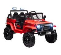 AIYAPLAY Voiture électrique pour Enfants, 12 V 3-5 km/h Tout-Terrain avec Prise Musique, véhicule pour Enfants avec télécommande 2,4G, phares, klaxon, véhicule électrique pour Enfants 3-6 Ans, Rouge