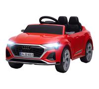 AIYAPLAY Voiture électrique pour enfants, 12V Audi Q8, 3-5 km/h, télécommande, phares, musique, Rouge