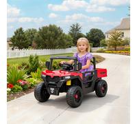 AIYAPLAY Voiture Électrique pour Enfants 12V avec Télécommande, Suspensions, Coffre et Musique, 3-8 Ans, Rouge