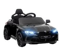 AIYAPLAY Voiture électrique pour enfants 3-5 ans BMW M4 12V, 3-5km/h avec 2 moteurs, suspension, télécommande 2.4G, klaxon et phares, PP et métal, noir