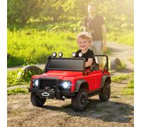 AIYAPLAY Voiture Électrique pour Enfants 3-5 Ans Land Rover Officiel 12V avec Télécommande, Suspensions, Lumières LED, Rouge