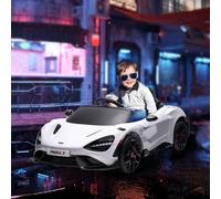 AIYAPLAY Voiture Électrique pour Enfants avec Portes Papillon, Télécommande, Démarrage en Douceur et LED, Blanc