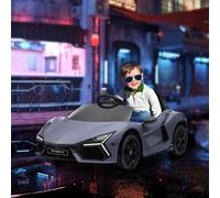 AIYAPLAY Voiture électrique pour enfants de 3 à 5 ans, transmission douce, télécommandable, avec klaxon, plastique et métal, Gris