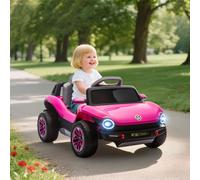 AIYAPLAY Voiture Électrique pour Enfants de +3 Ans Volkswagen E-Buggy 12V avec Télécommande 2,4 G Roues avec Suspension Rose