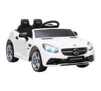 AIYAPLAY Voiture électrique licence Mercedes SLC 300 12V LED, effets sonores, télécommande, blanc